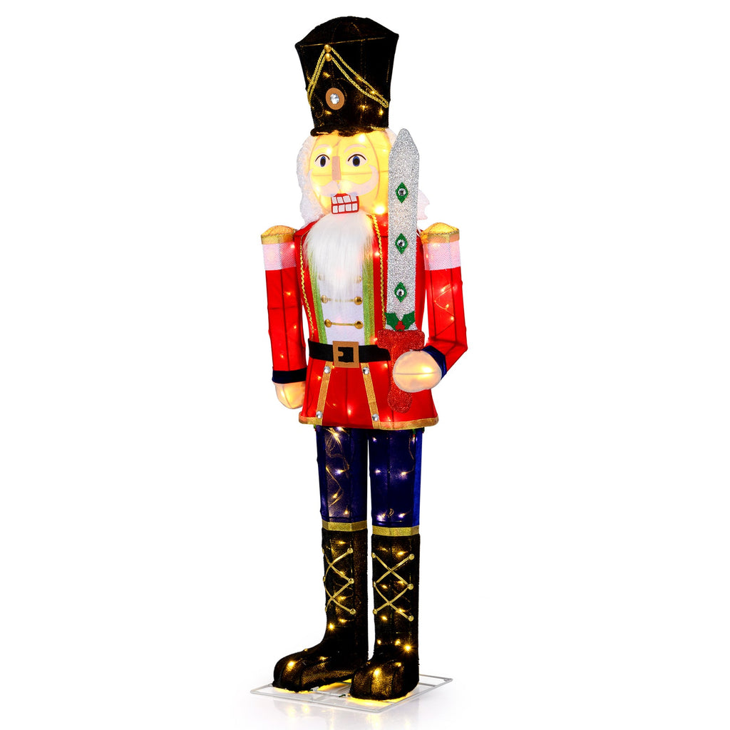 5 FT Christmas Nutcracker Outdoor Christmas Decoration with Glitter Sword