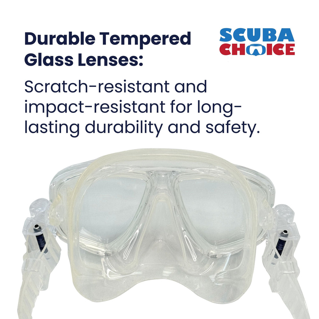 Palantic M36 Clear/Clear Silicone RX Full Farsighted Lenses Dive/Snorkeling Mask