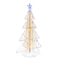 5 Feet Animated Christmas Tree with Warm and Cold LED Lights