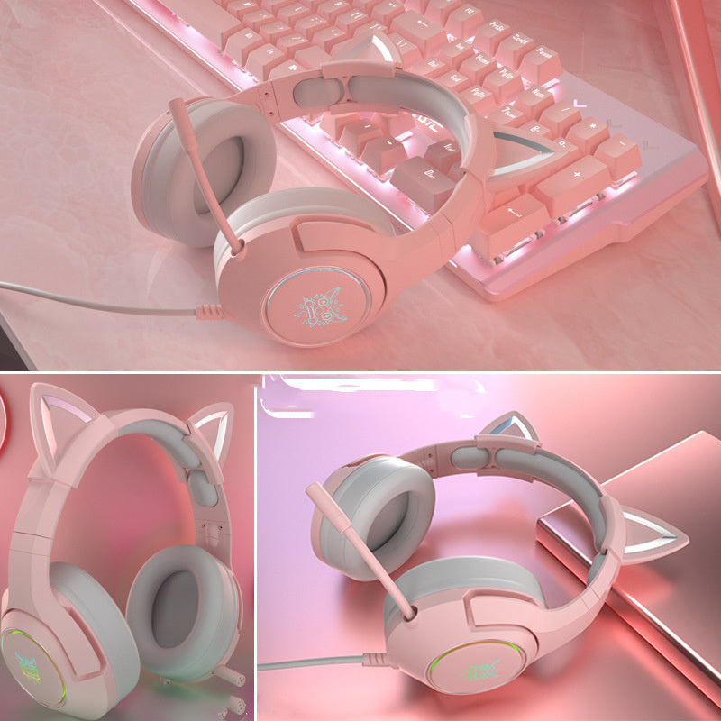 Auriculares de ordenador con cable para gaming, bonitos para chicas