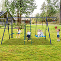 Columpio exterior 6 en 1 con escalera de red para trepar y canasta de baloncesto (SAK98152)