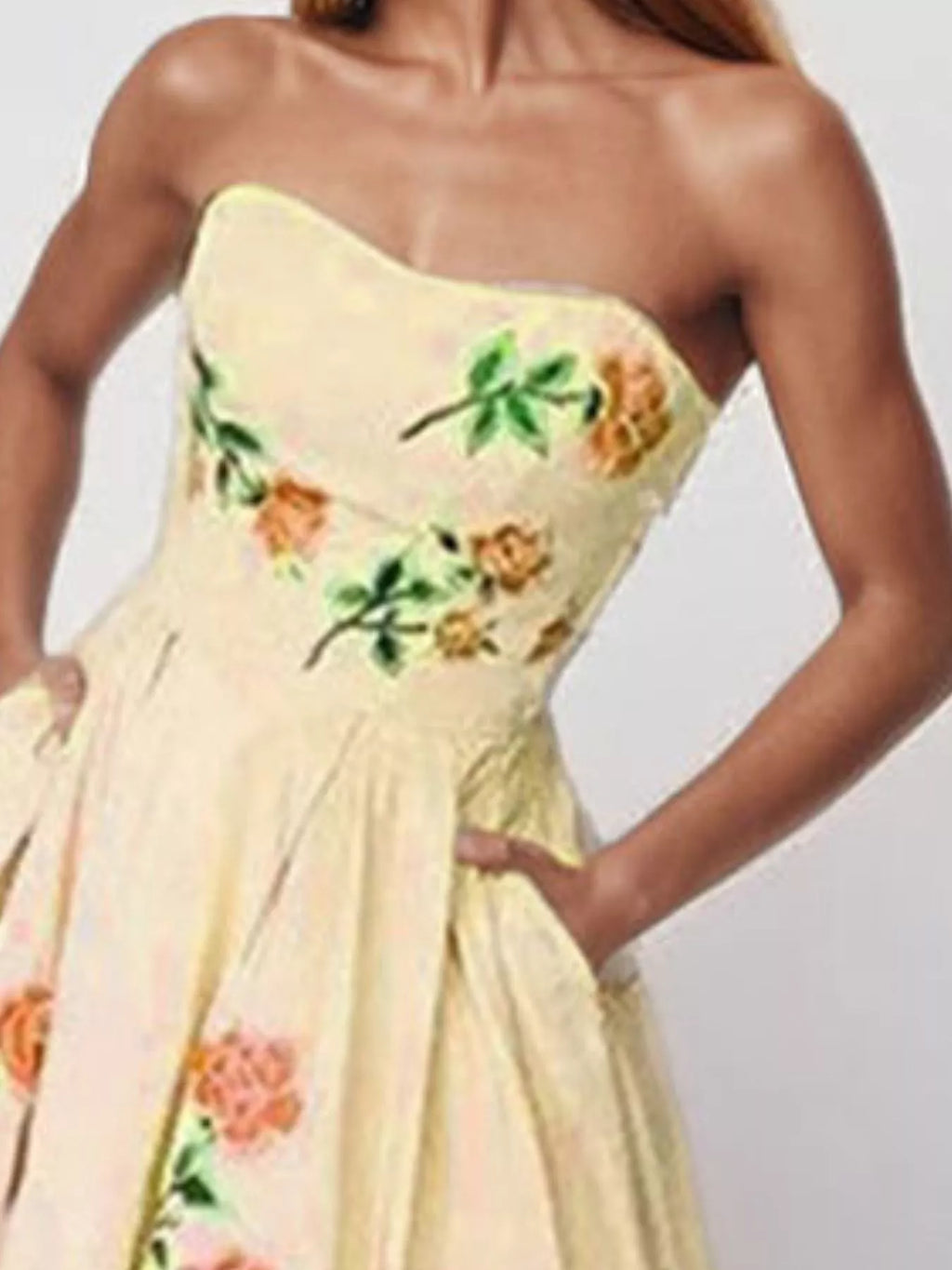 Floral Print Tube Maxi Dress