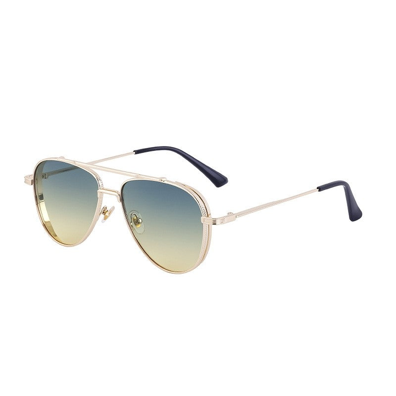 Men's Vintage Double Beam Frog Sunglasses