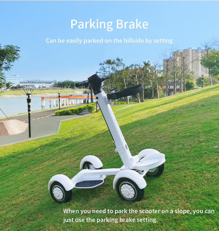 Patinete eléctrico plegable de cuatro ruedas para campo de golf, ligero y con tabla larga