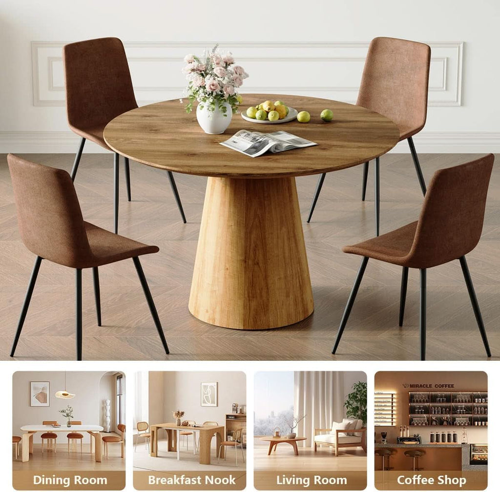 Juego de comedor redondo de lujo para cuatro personas, que ahorra espacio