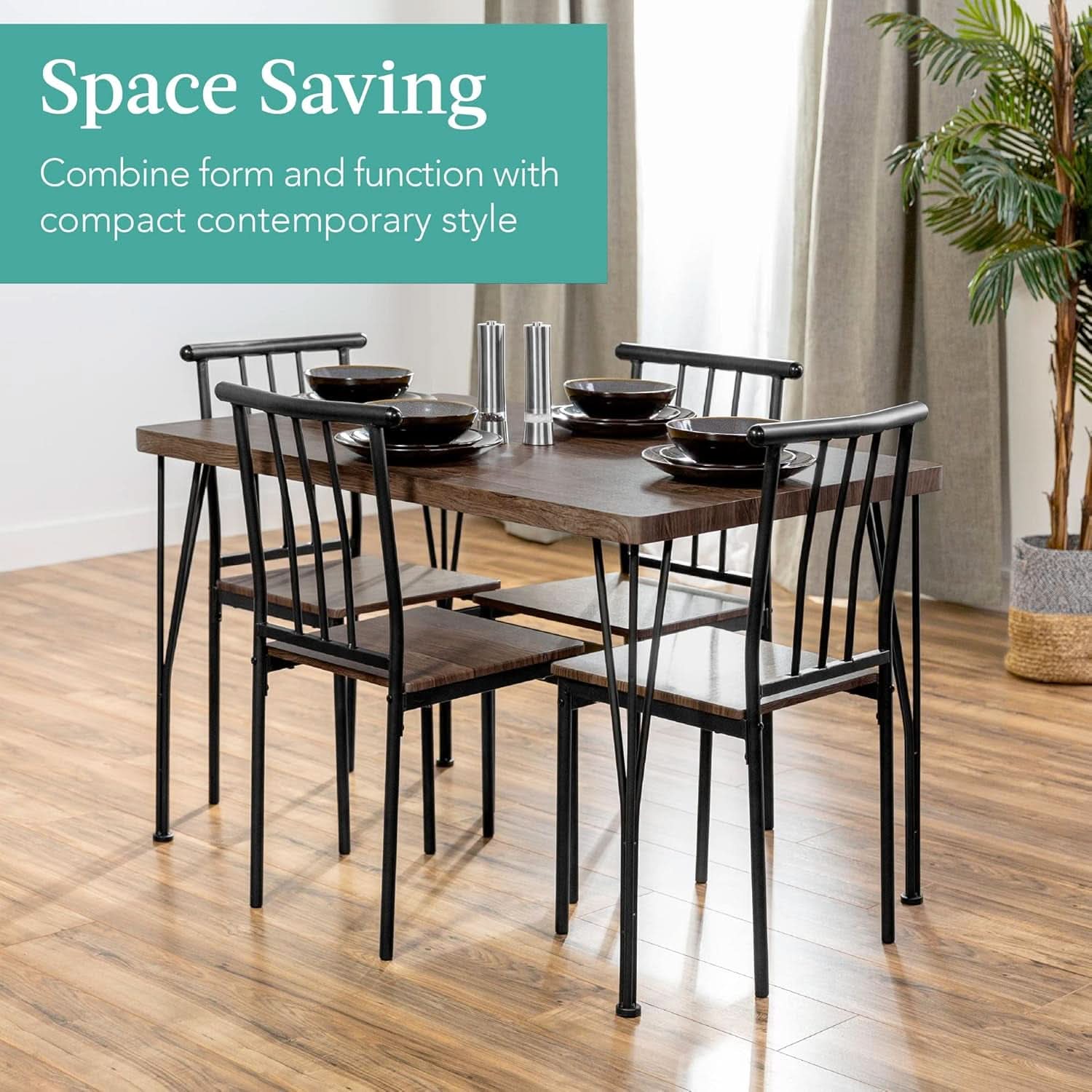 Juego de Mesa de Comedor Rectangular Contemporánea Drift Brown