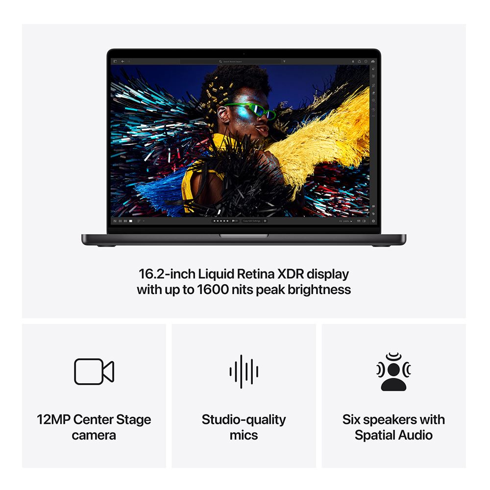 Apple MacBook Pro 16 pulgadas M4 Pro 14 núcleos 48 GB RAM 1 TB SSD Negro Espacial Finales de 2024 Z1FT000CE