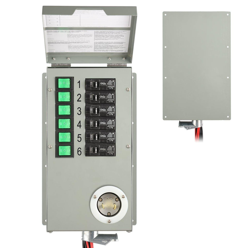 Reacondicionado - Interruptor de transferencia no automático de 6 circuitos, 120 V, 30 A