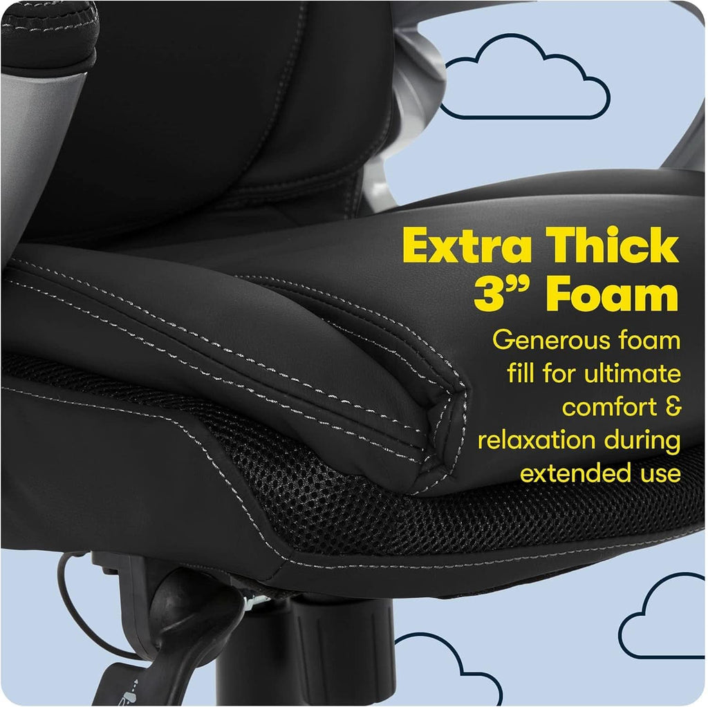 Sillón Ejecutivo Negro con Tecnología Lumbar de Aire