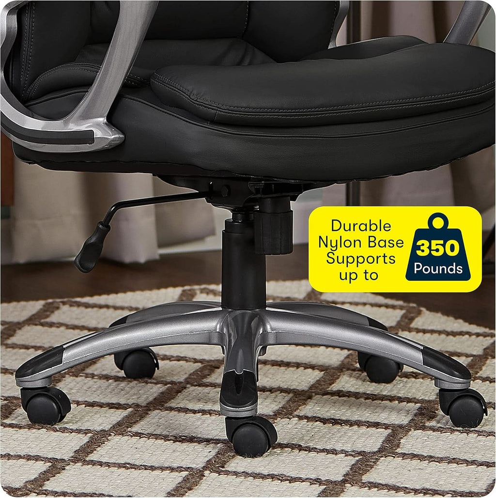 Sillón de oficina ejecutivo ergonómico grande y alto negro