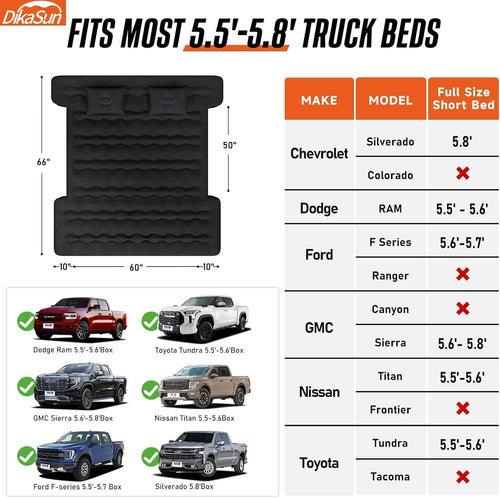 5.5-6.5ft Full Size Truck Bed Air Mattress Purple