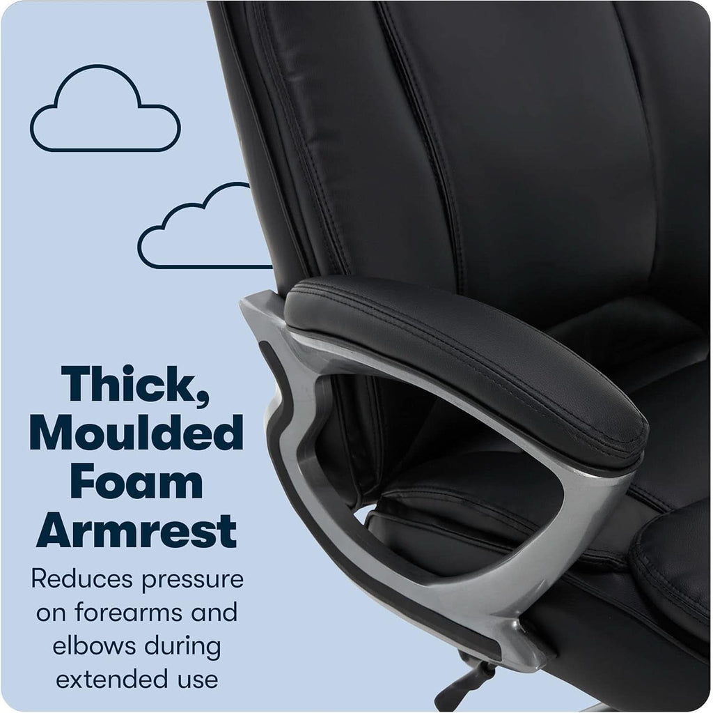Sillón de oficina ejecutivo ergonómico grande y alto negro