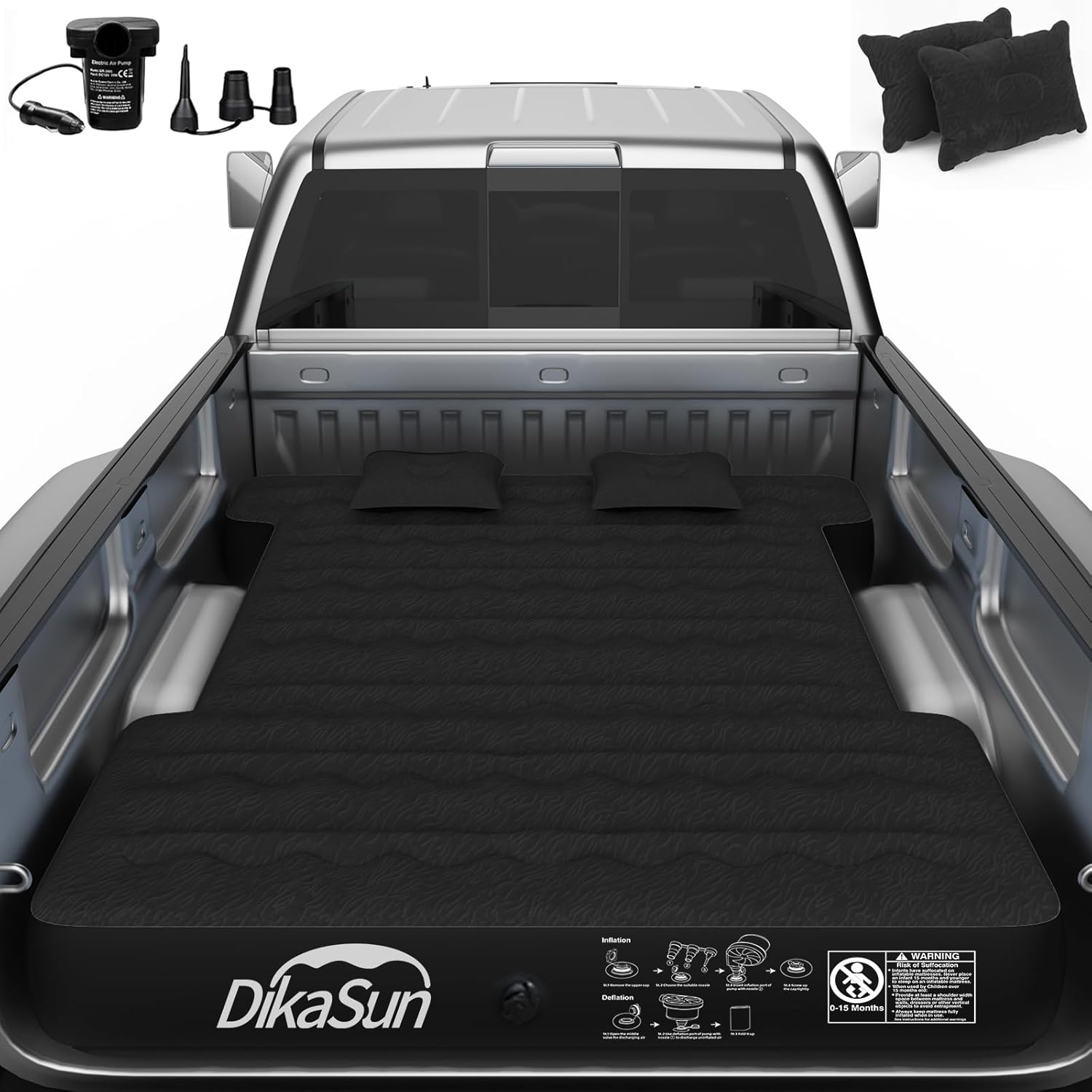 DikaSun Ford 5.5-5.8 pies | Colchón inflable para camioneta de 6 a 6.5 pies