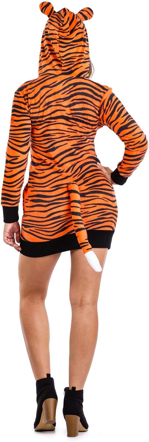 Deer Costume Dress - Women's Animal Halloween Outfit with Antlers and Crown