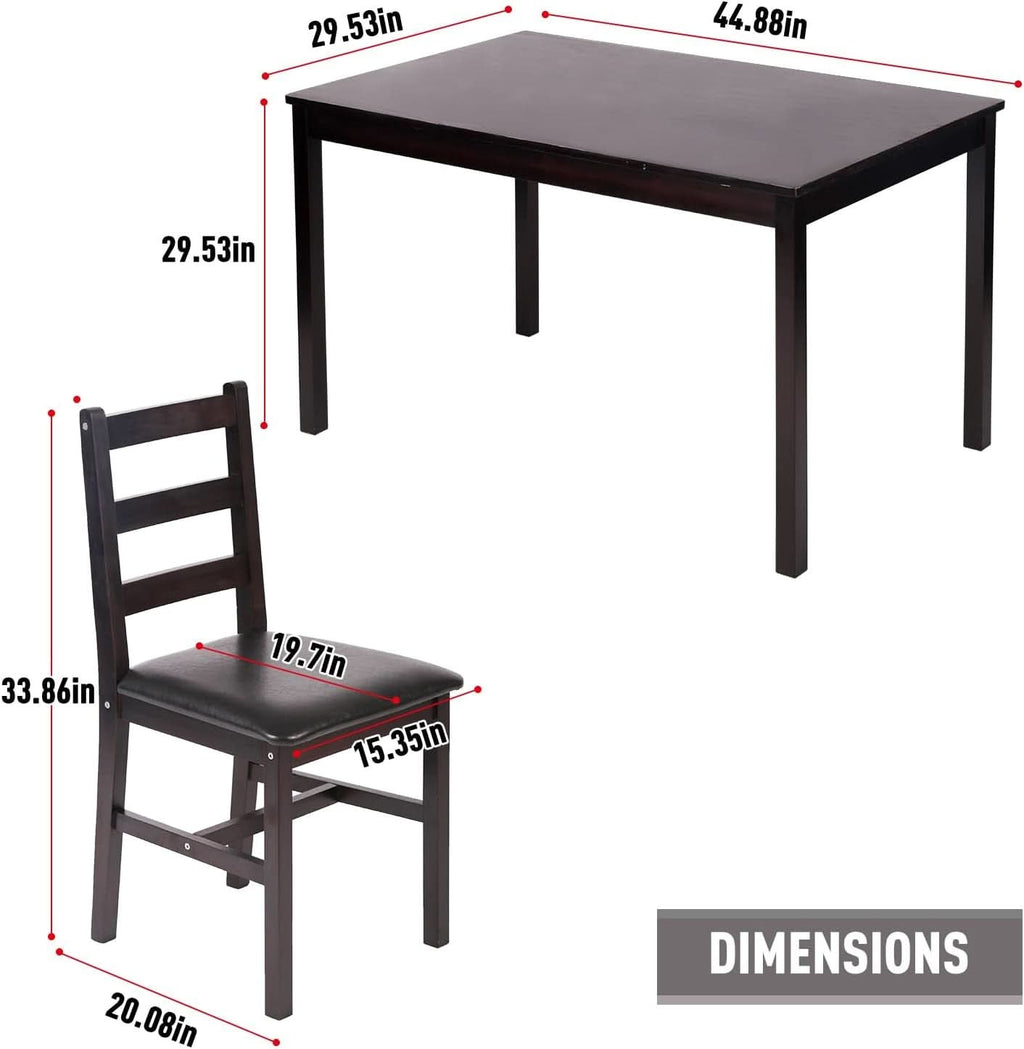 Mesa de comedor de madera maciza de lujo, premium, marrón para cuatro