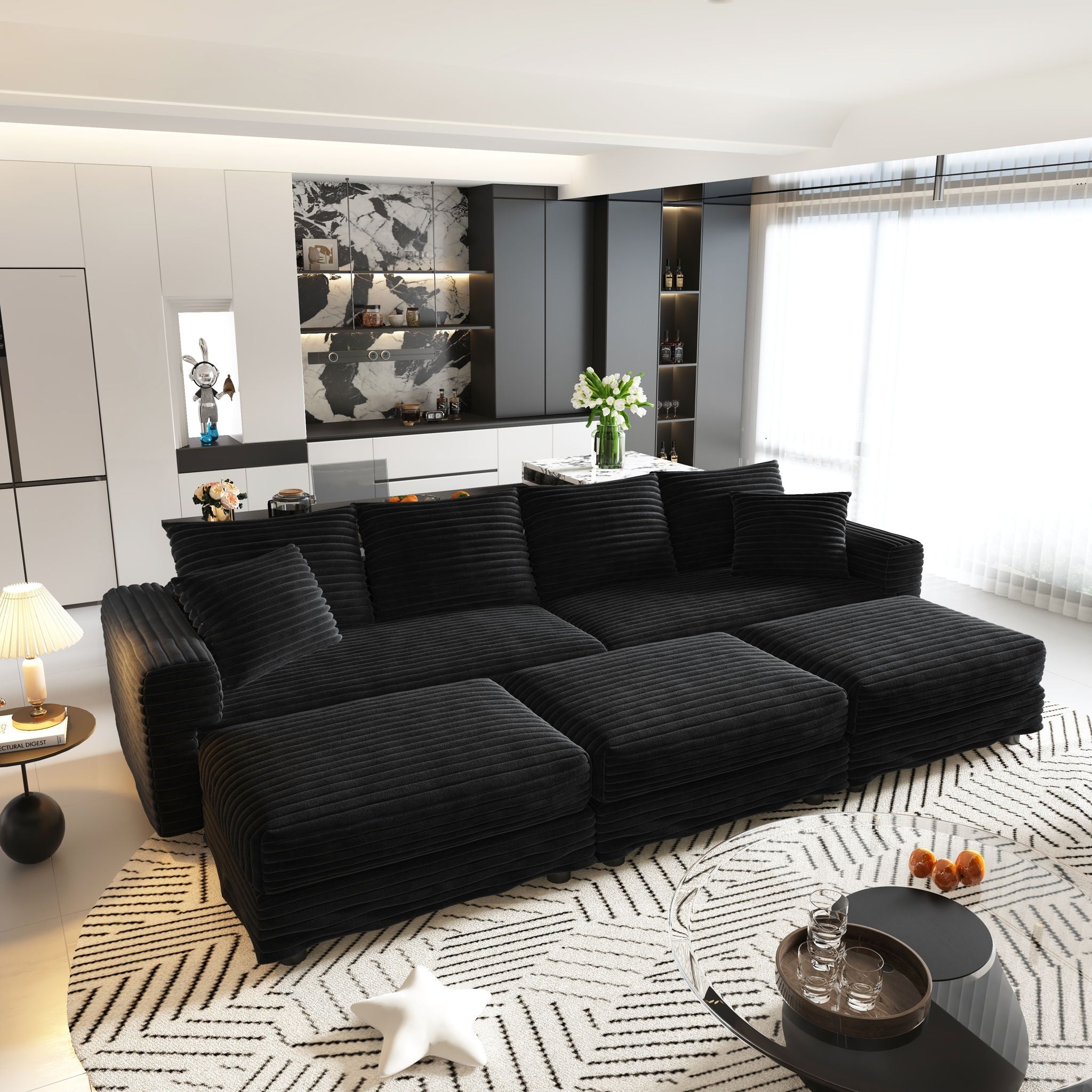 Modern Comfy Upholstered Sofa Cloud Couch & Deep Seat Couches