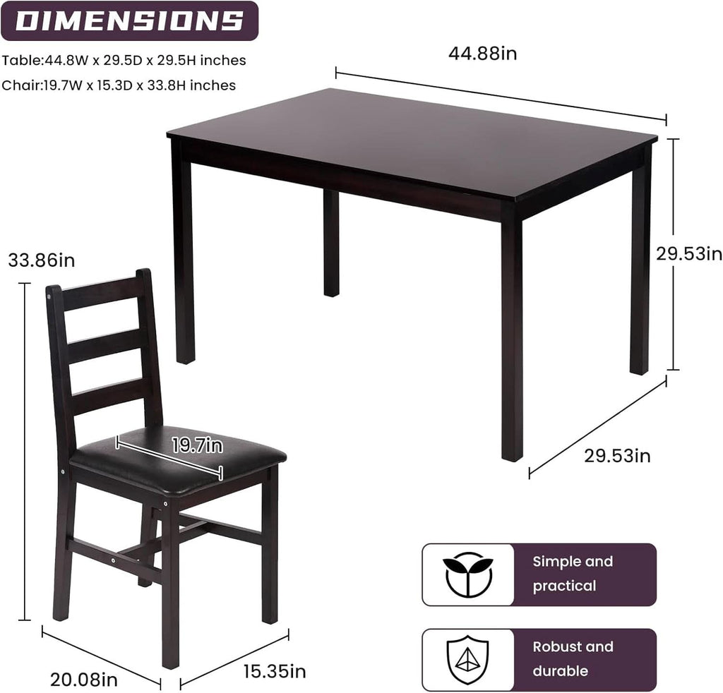 Brown Premium Five Piece Dining Table Set Apartment