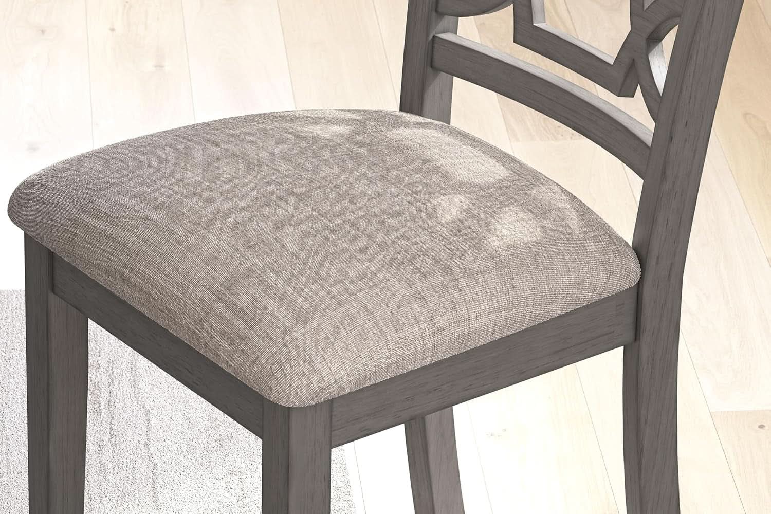 Diamond Patterned Dining Table Set Gray Walnut Stain