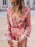 Floral Print Long Sleeve Maxi Dress