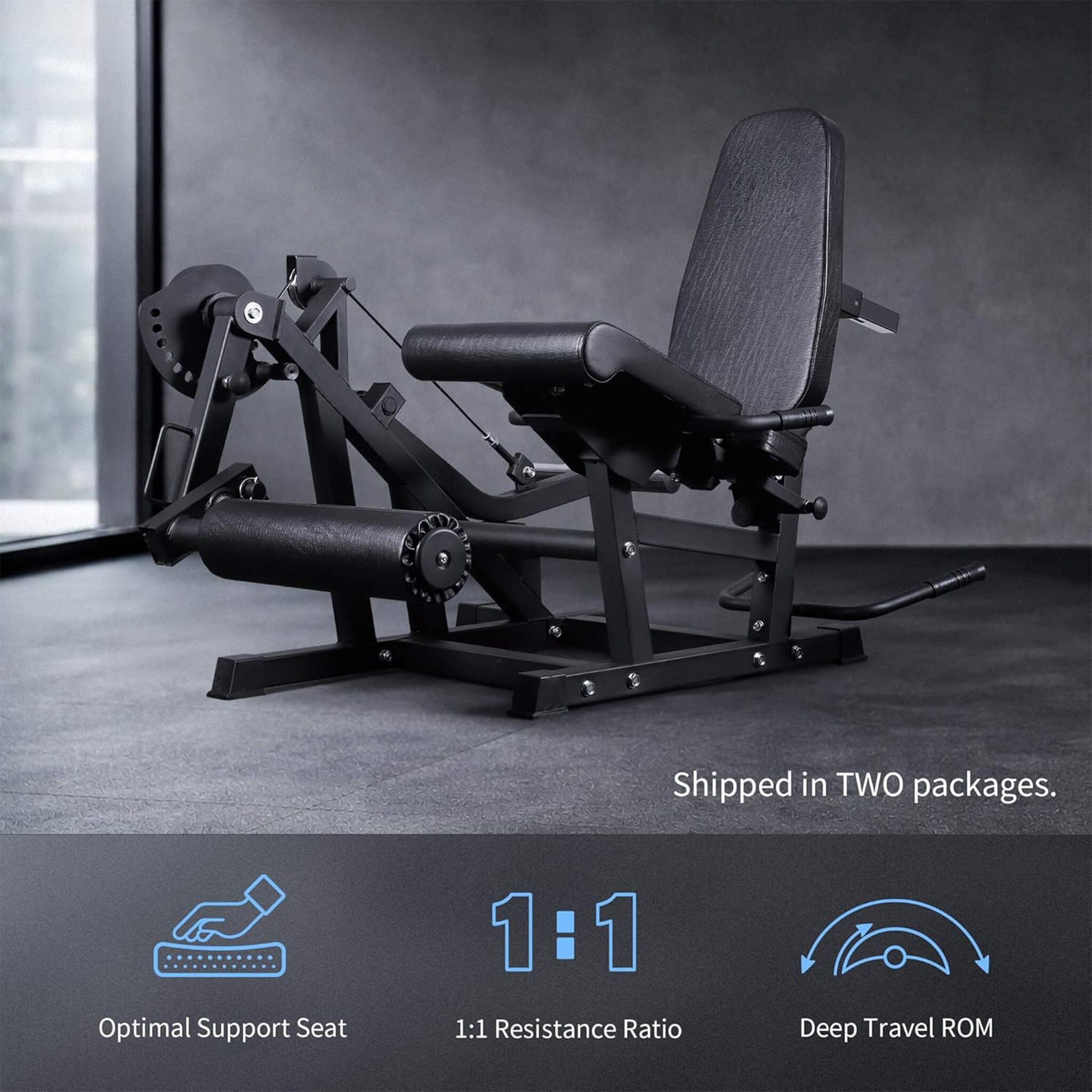 Máquina Rovix 800LBS ajustable para extensión y flexión de piernas (SAK70528)
