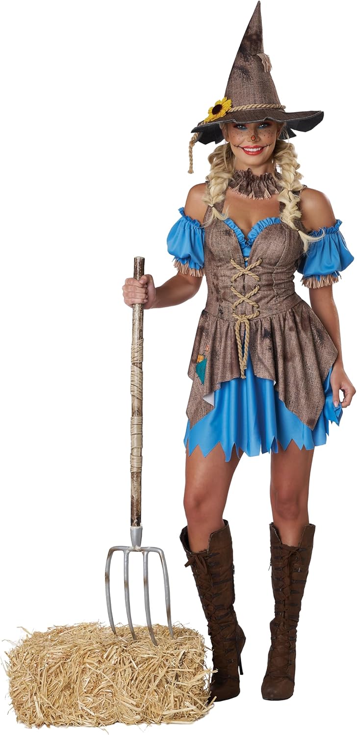 Scarecrow Costume - Women's Halloween Outfit with Corset and Accessories