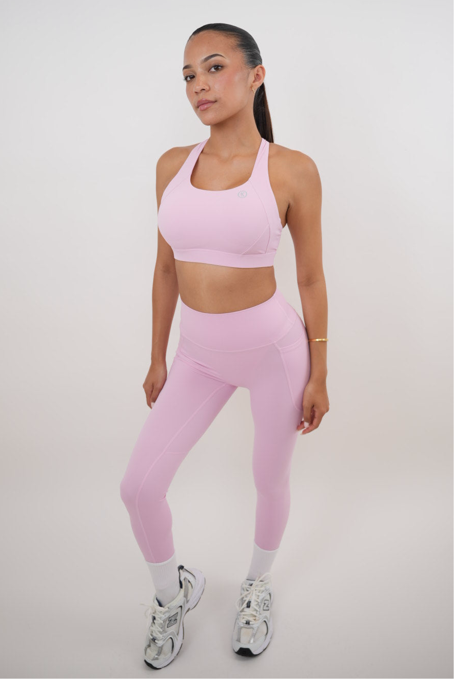 I Am Glowing Pink Blossom Quick Dry Butter Legging