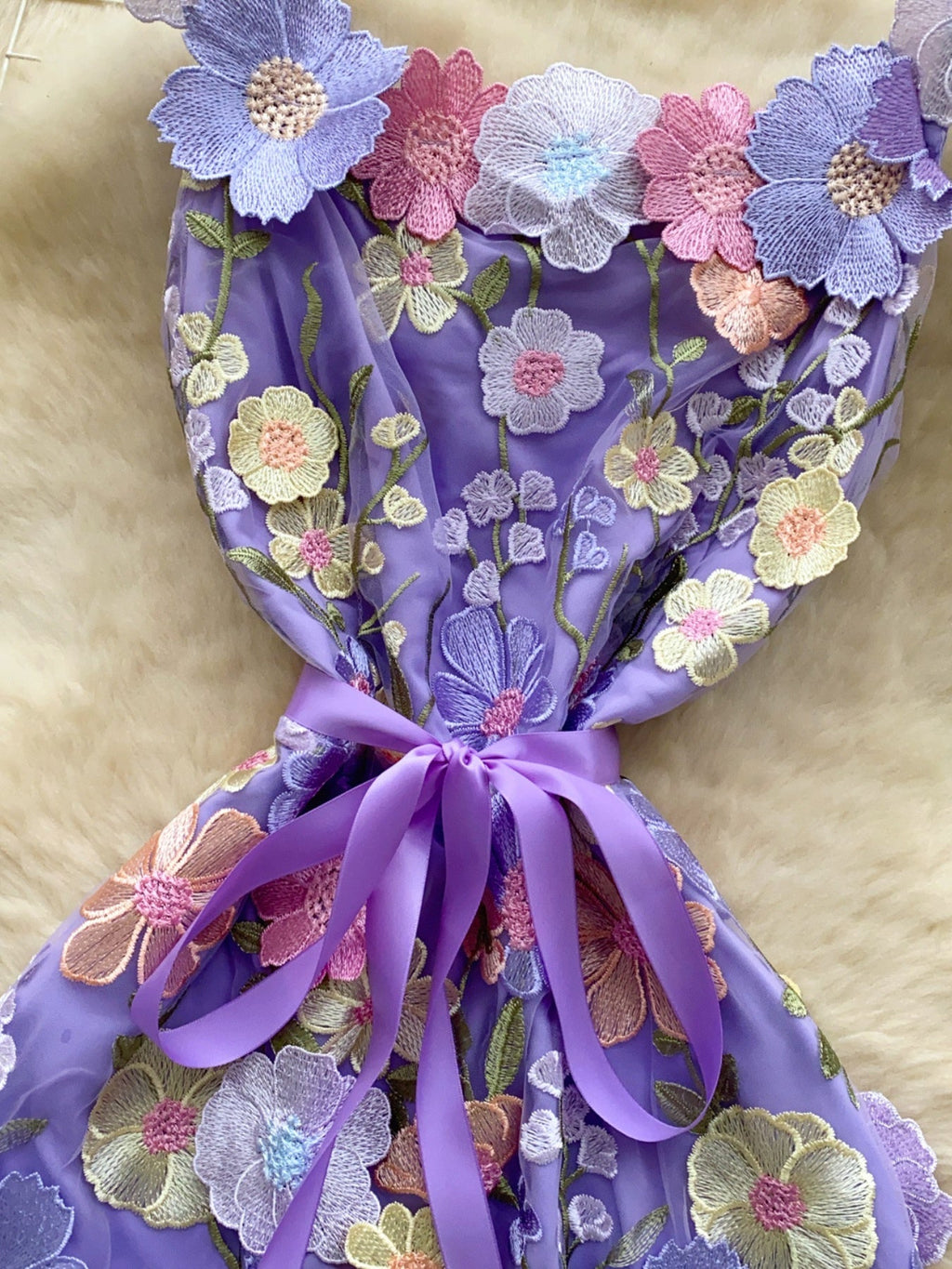 Floral Tie Waist Mini Dress