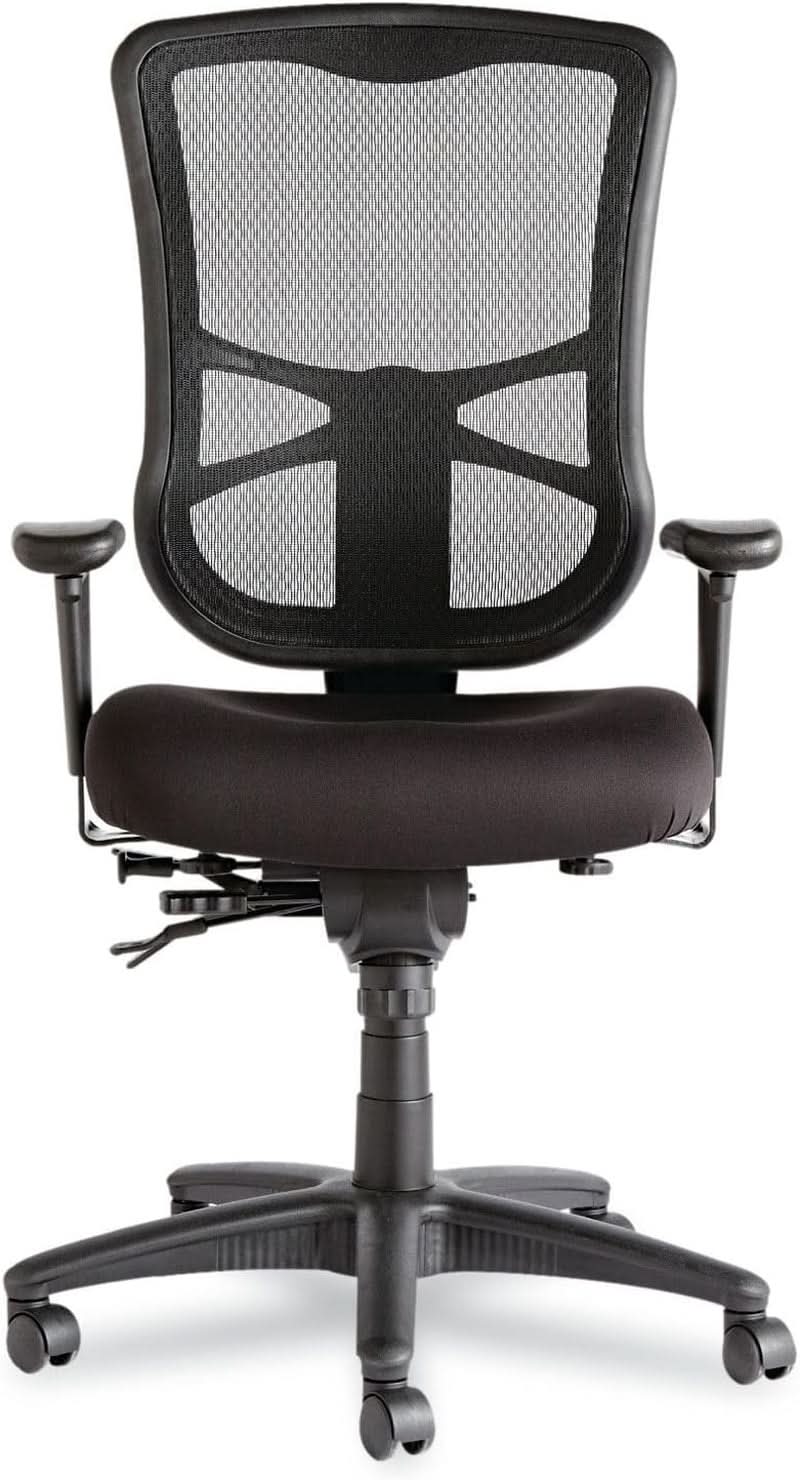 Silla de oficina de malla con respaldo alto Elusion negra con inclinación ajustable