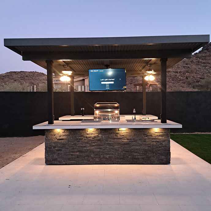 KoKoMo Big Island Sports Bar Cocina de Exterior con Parrilla – 2 televisores de 55" + barbacoa integrada