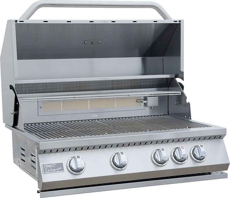 Isla de cocina exterior KoKoMo con chimenea – 7'6" x 9'