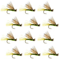 Barbless Olive X Caddis Emerging Caddis Adult Fly - 12 Flies Size 16