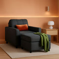 Sillón Cama Convertible Tapizado en Terciopelo Gris