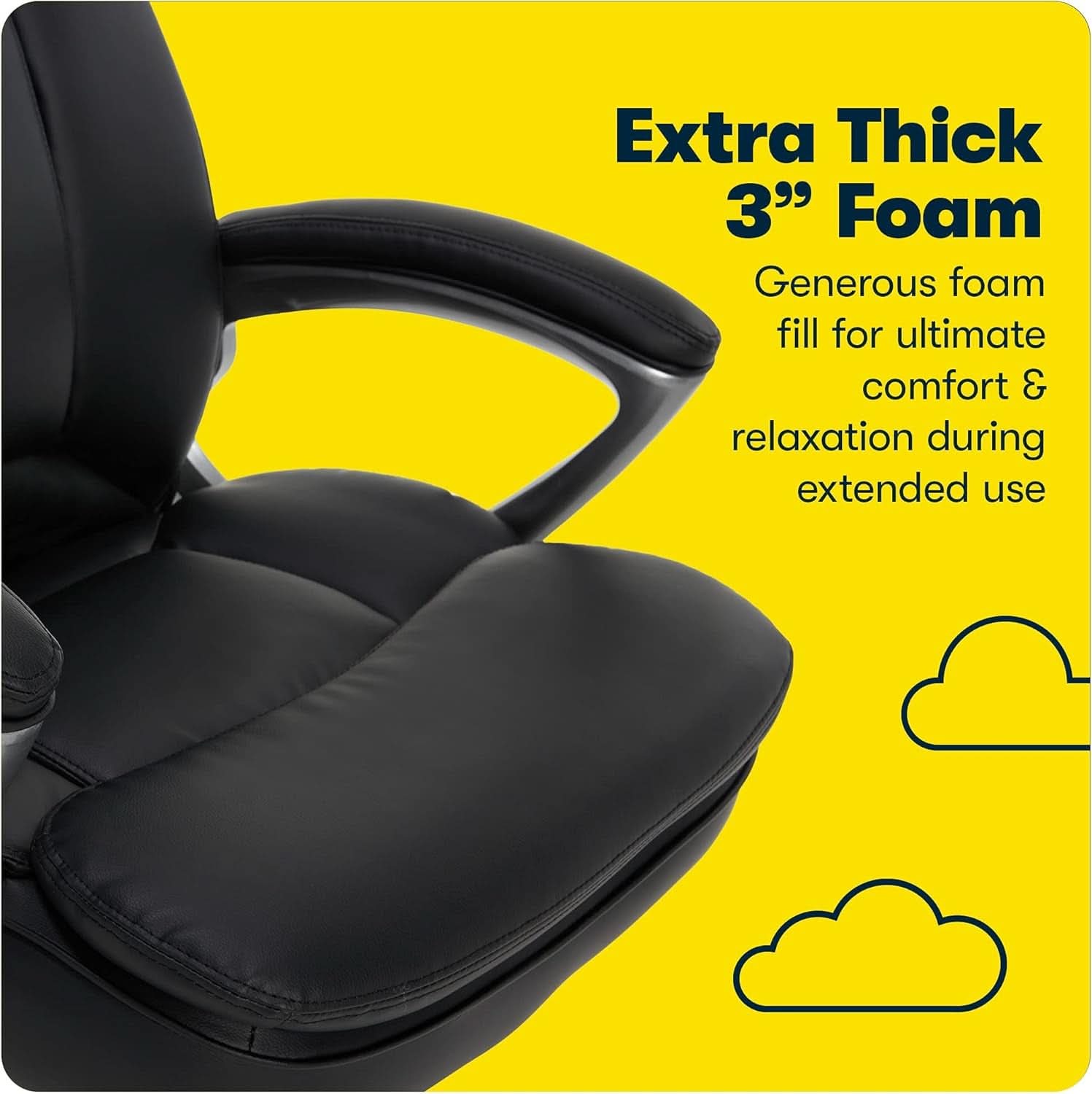 Sillón de oficina ejecutivo ergonómico grande y alto negro