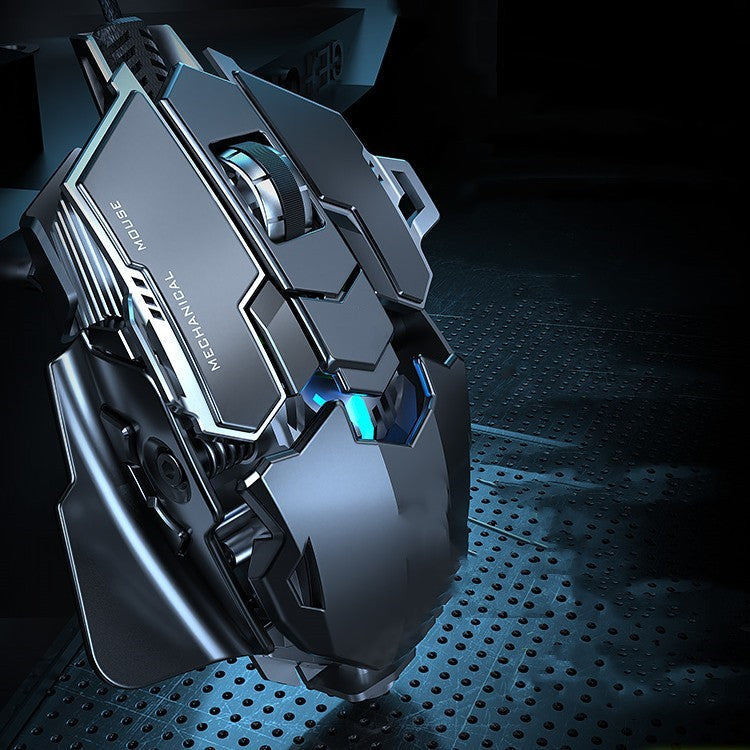 Ratón Forerunner Esports Gaming con cable mecánico macro de metal pesado silencioso