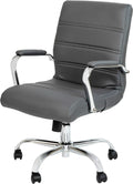 Gray LeatherSoft Office Chair With Swivel Adjustable Height
