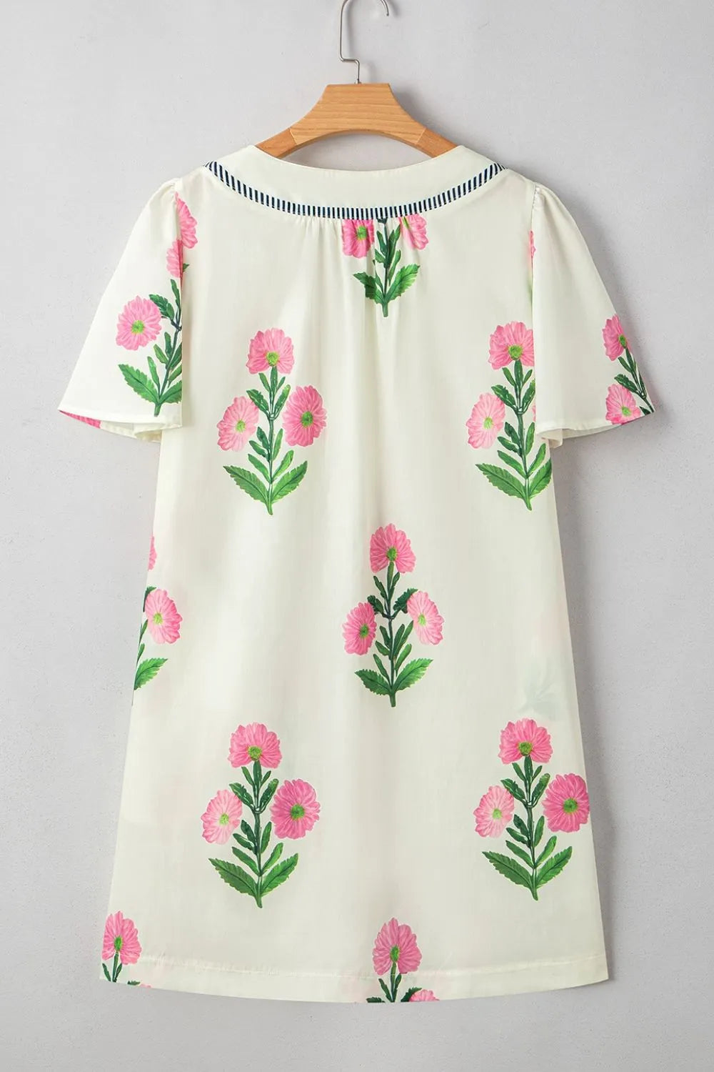 Floral Print Flutter Sleeve Summer Mini Dress