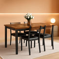 Juego de mesa de comedor extensible de 63 pulgadas, rústico marrón