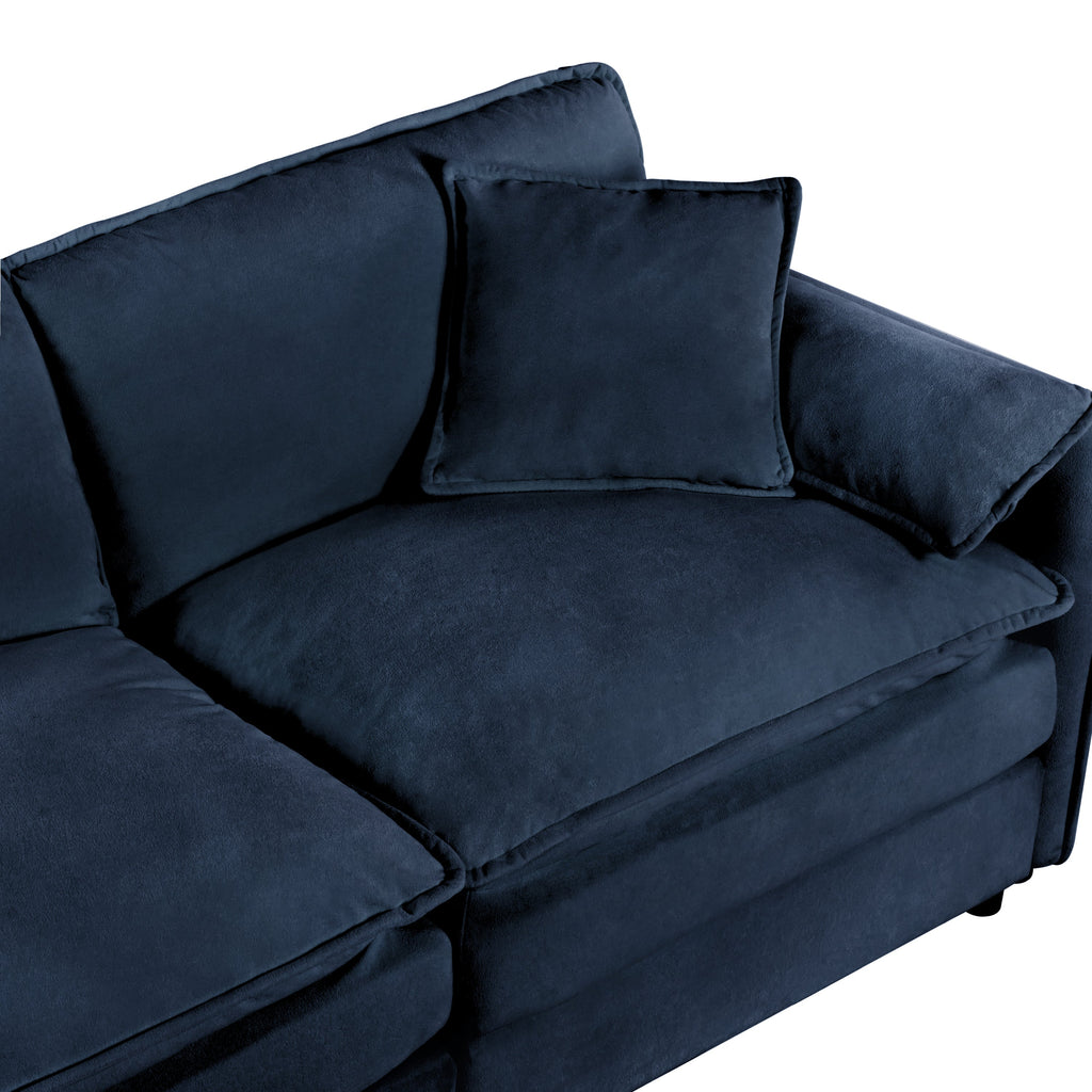 Oversized Deep Seat Sectional Sofa Modern Chenille Cloud Couch Large 3 Seater Modular Sofa with 3 Pillows