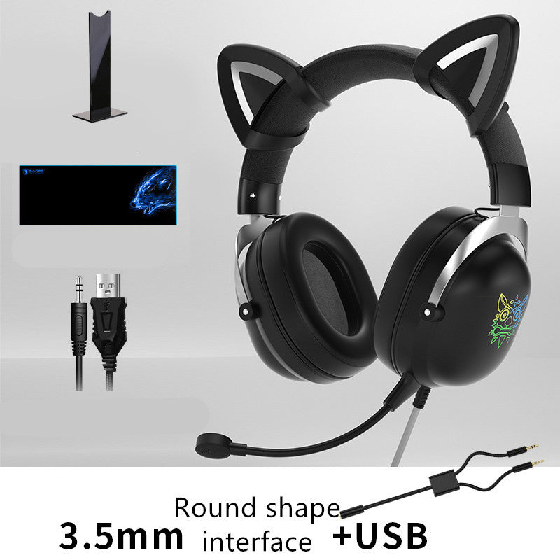 Auriculares de ordenador con cable para gaming, bonitos para chicas