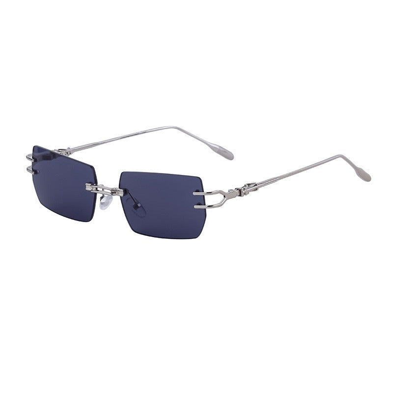 Women's Rimless Cut-Edge Square Sunglasses