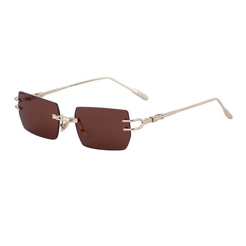 Women's Rimless Cut-Edge Square Sunglasses