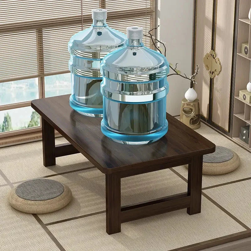 60/70CM Folding Wooden Table Bay Window Balcony Coffee Table Tatami Home Bedroom Bed  Computer Study Desk  Sundry Rack
