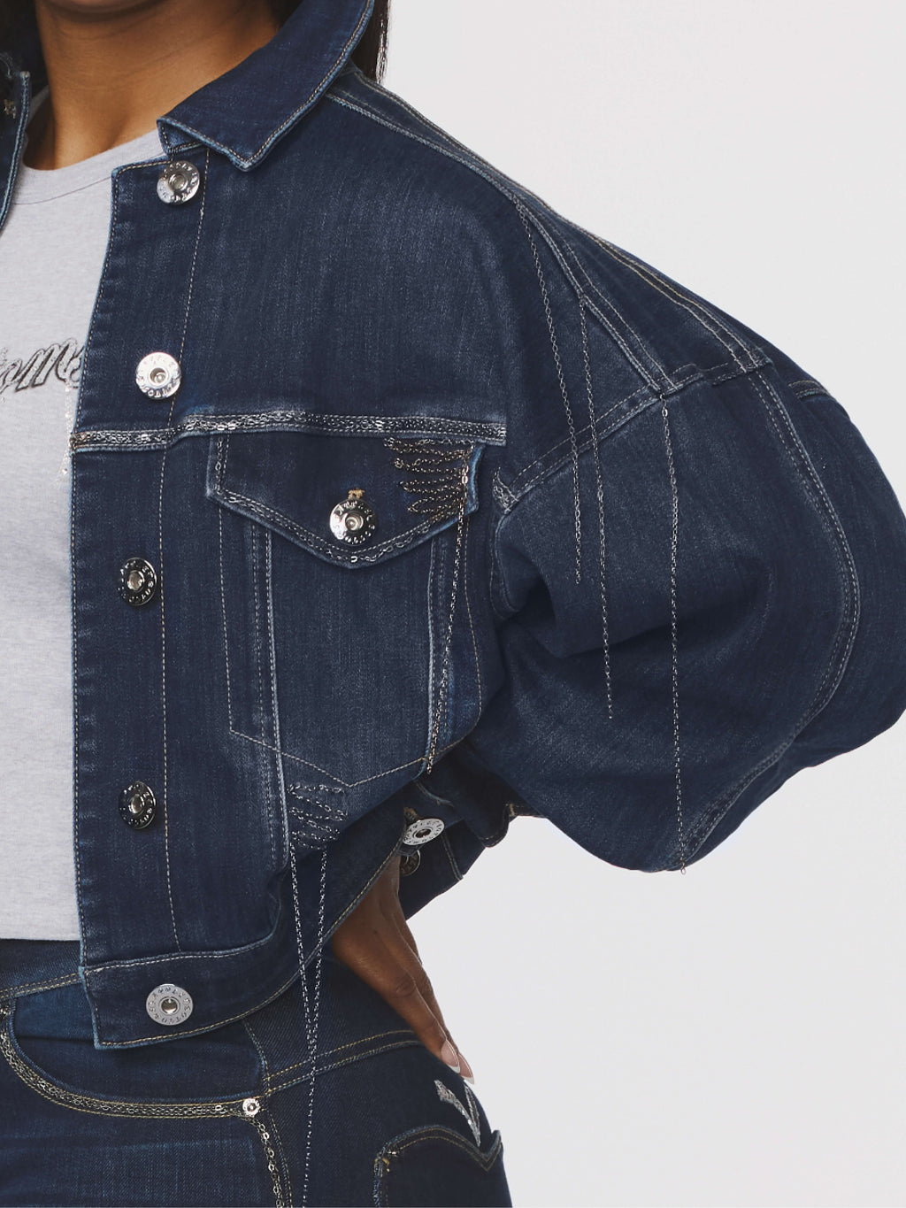 Denim Chain Link Jacket