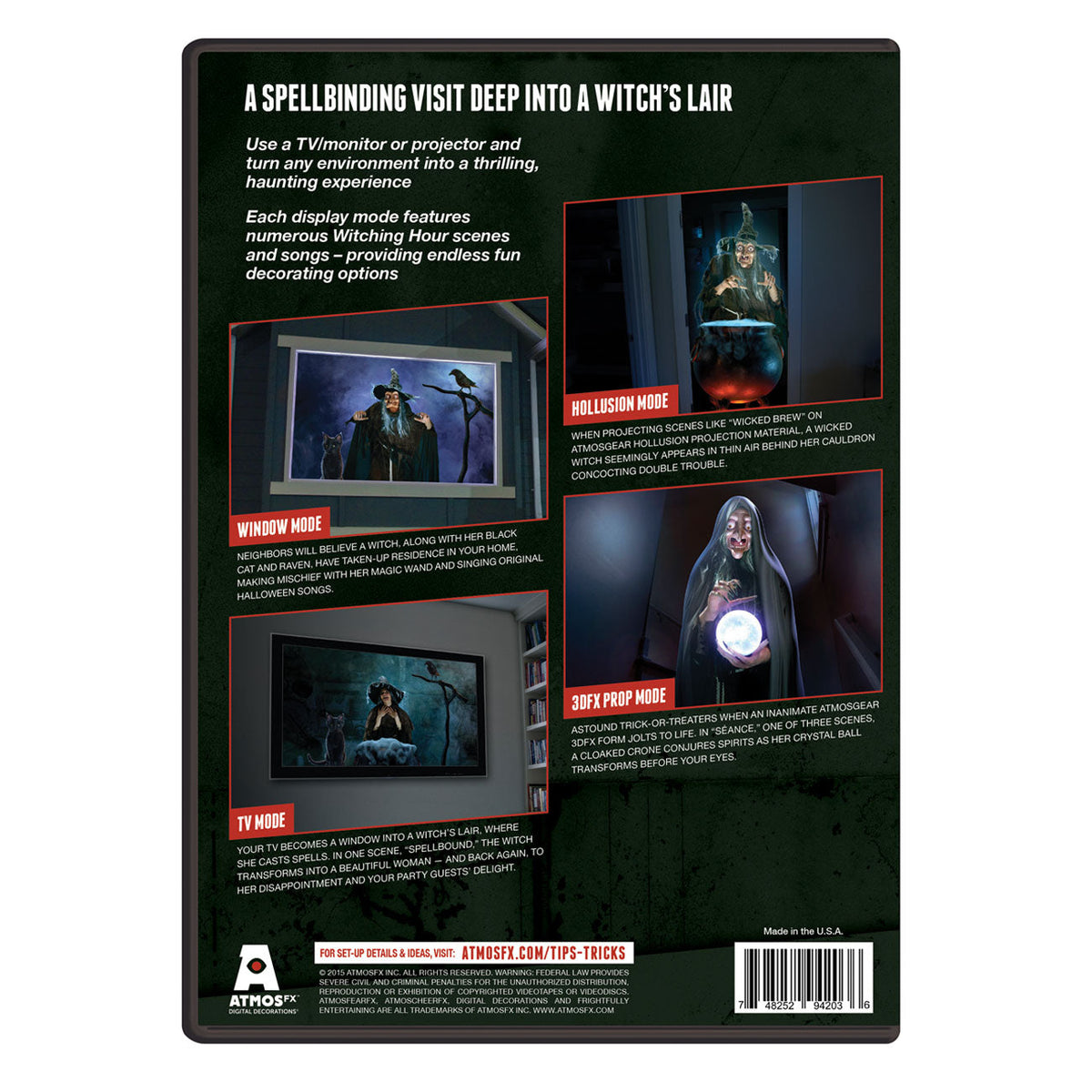 AtmosFX Witching Hour Digital Decorations DVD for Halloween Holiday Projection Decorating