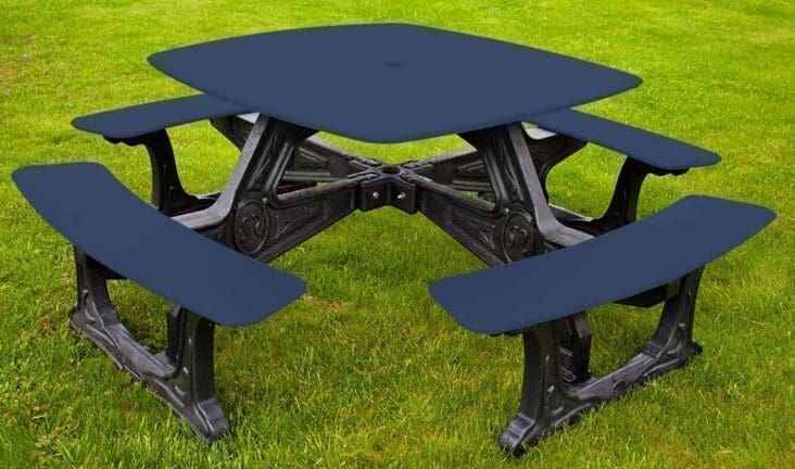 Mesa de comedor de bistró para exteriores – 8 plazas Fabricada con plástico reciclado