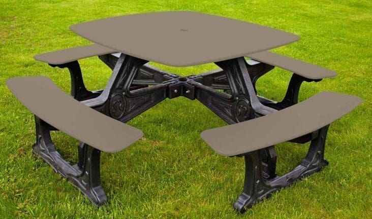 Mesa de comedor de bistró para exteriores – 8 plazas Fabricada con plástico reciclado