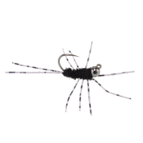 3 Pack Pat's Rubber Legs Tungsten Jigged Black Euro Nymph Size 6