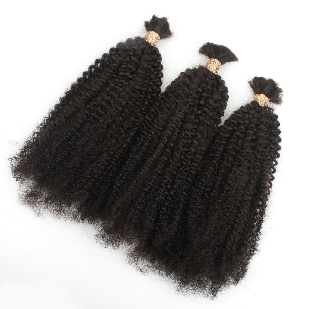 Cabello trenzado 100 % humano afro kinky a granel