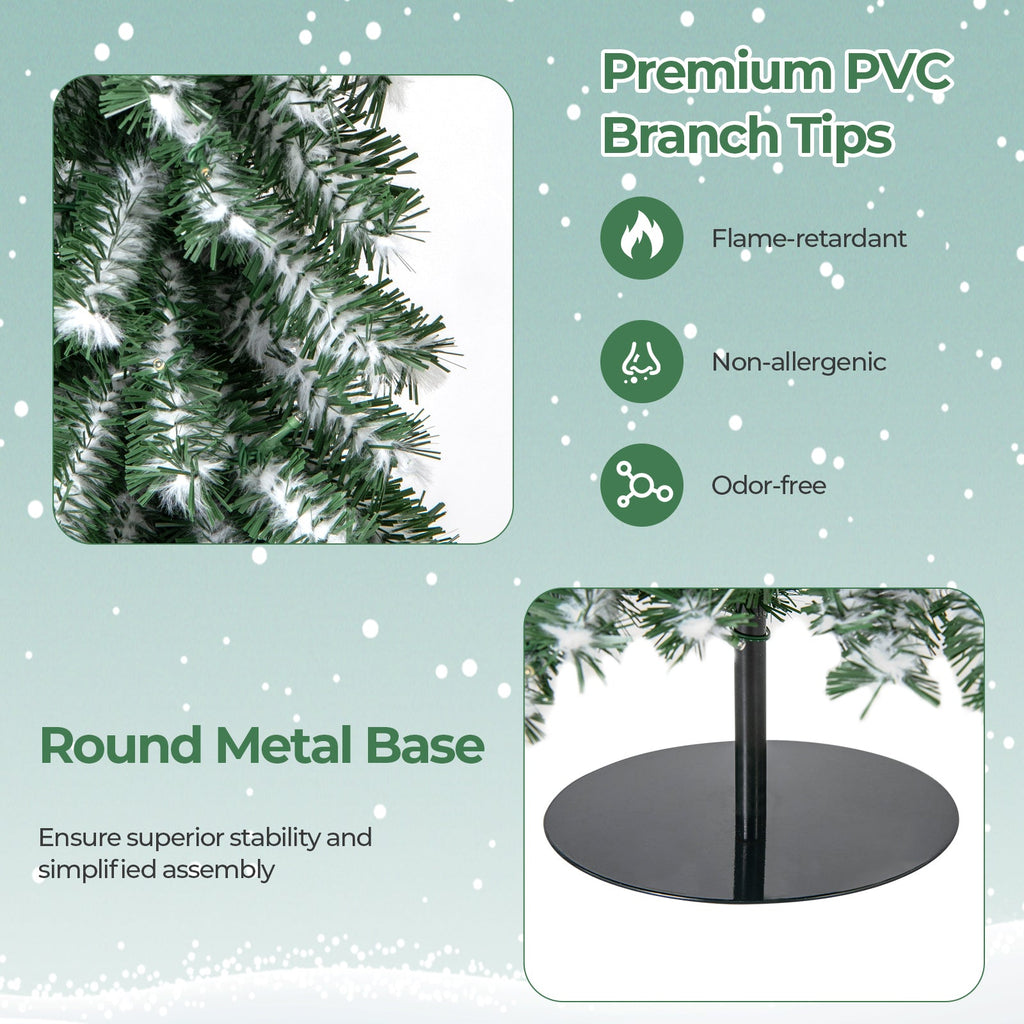 4/5/6 Feet Artificial Christmas Tree Set of 3 with Realistic Accumulated Snow