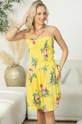 Grace's Morning Strapless Dress  In Yellow